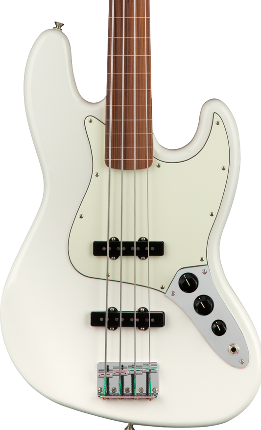 FENDER FRETLESS PLAYER JAZZ BASS - POLAR WHITE