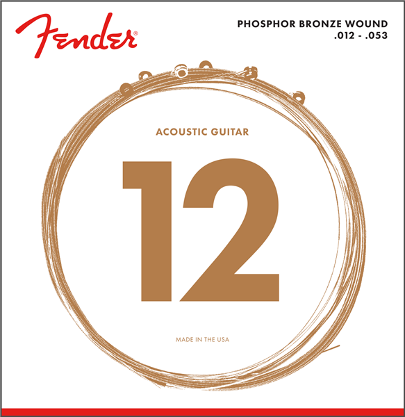 Fender Phosphor Bronze Acoustic Guitar Strings - 12-53