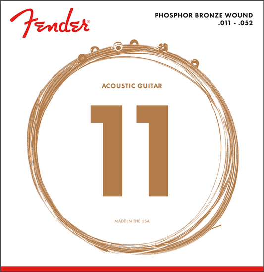 Fender Phosphor Bronze Acoustic Guitar Strings - 11-52