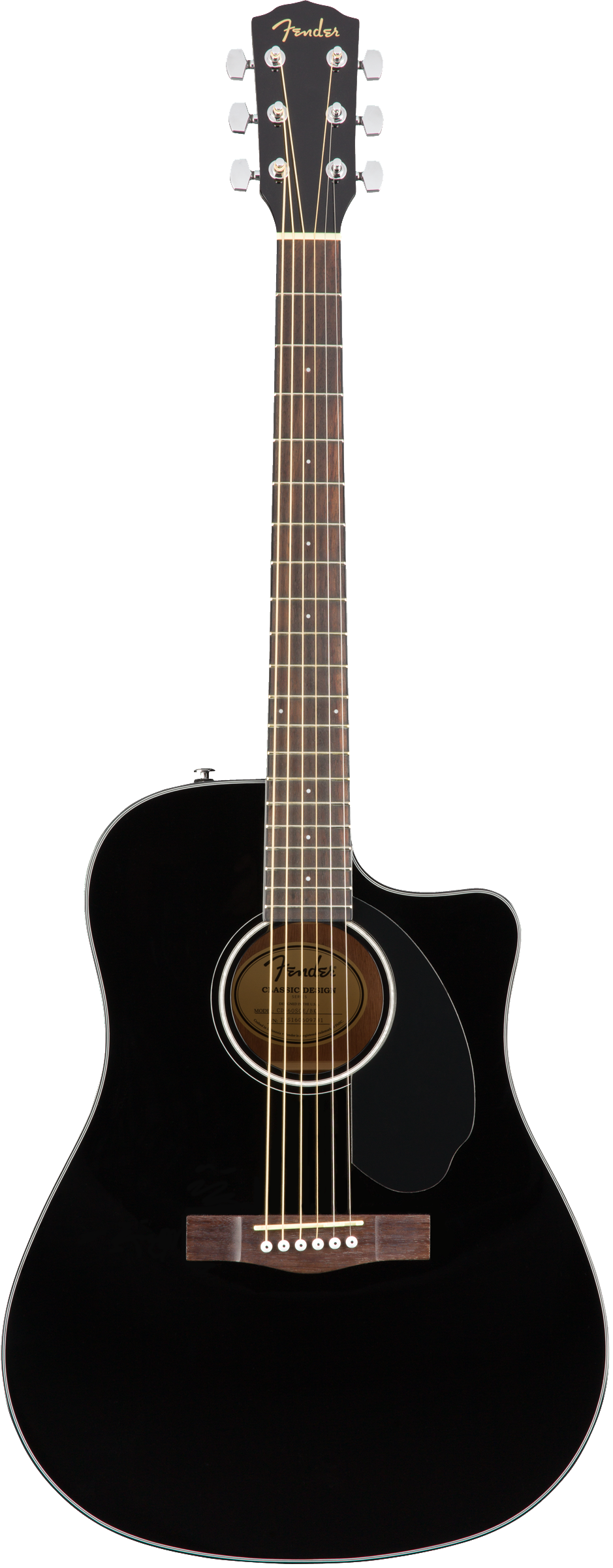 FENDER CD-60SCE - SOLID TOP DREADNOUGHT BLACK