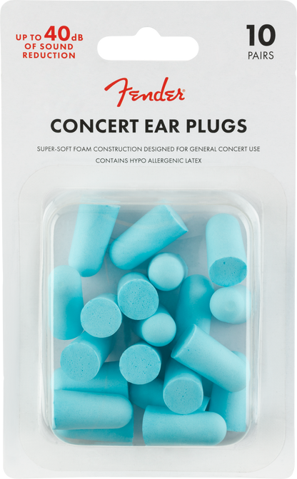 Fender Concert Ear Plugs - Daphne Blue - 10 Pairs