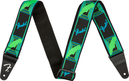 Fender Neon Monogrammed Strap - Blue/Green