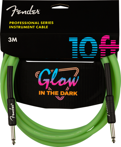 FENDER PRO 10FT GLOW IN THE DARK CABLES - GREEN