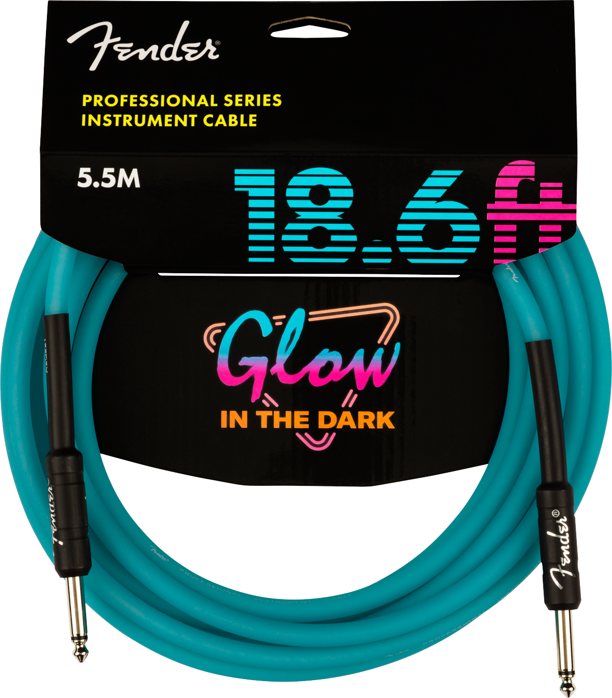 FENDER PRO 18.6FT GLOW IN THE DARK CABLES - BLUE