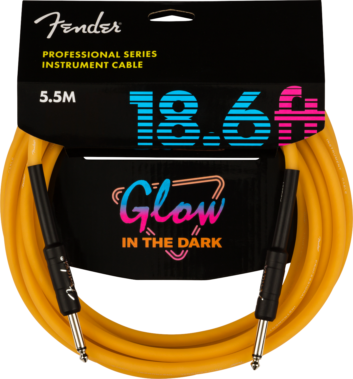 FENDER PRO 18.6FT GLOW IN THE DARK CABLES - ORANGE