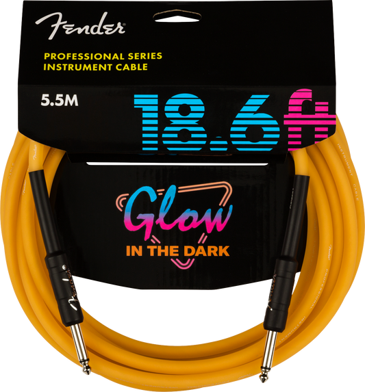FENDER PRO 18.6FT GLOW IN THE DARK CABLES - ORANGE