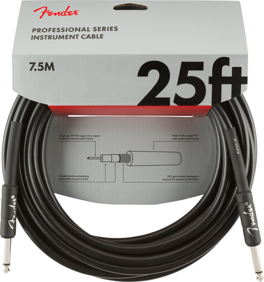Fender Professional Series Instrument Cable 25ft - Straight to Straight