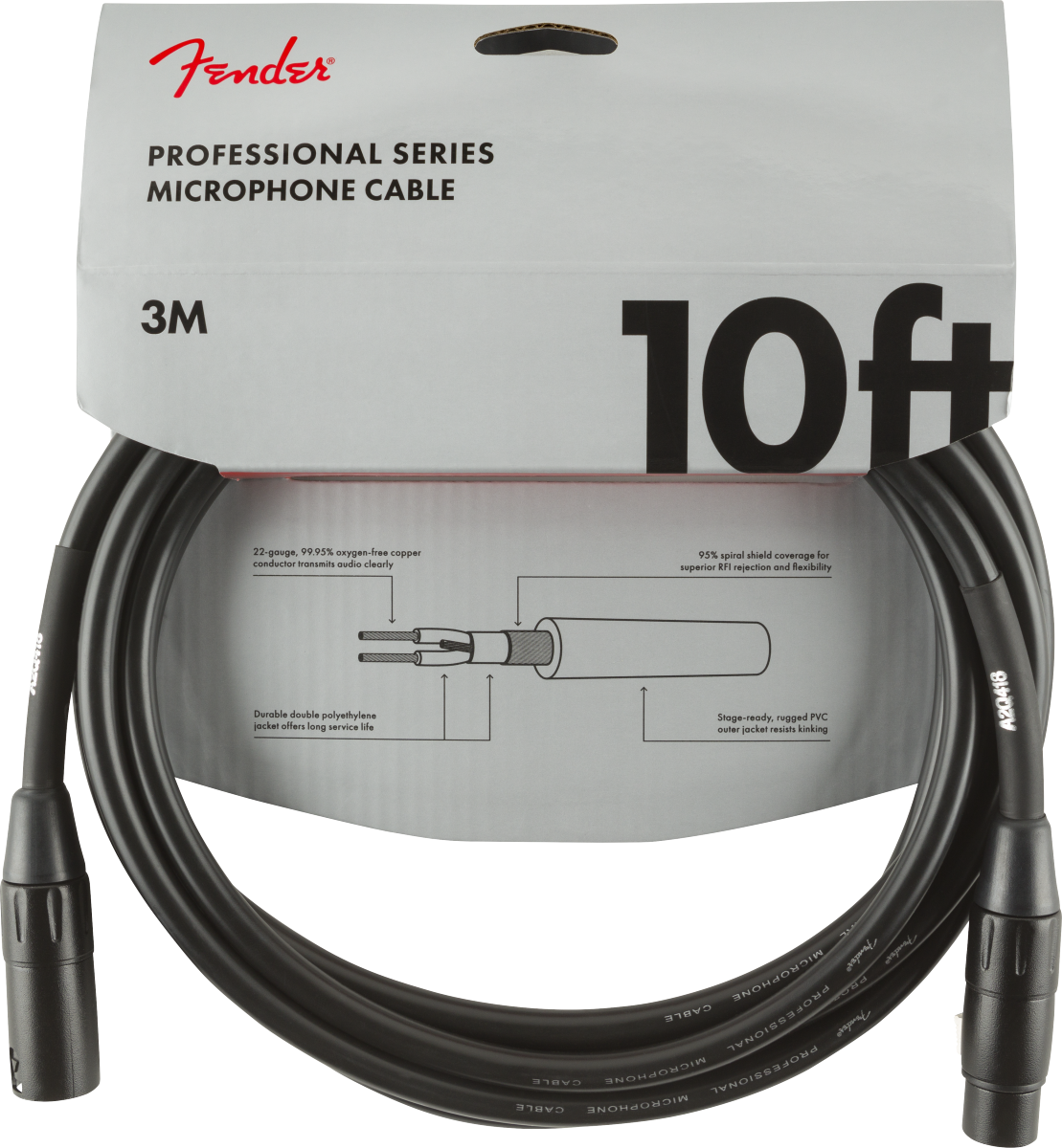 Fender Professional Series Microphone Cable 10ft Guitar Brothers Online