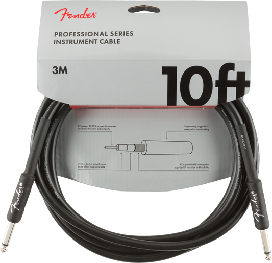 Fender Professional Instrument Cable 10ft - Straight to Straight