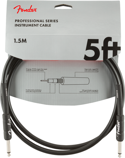 Fender Professional Series Instrument Cable 5ft - Straight to Straight