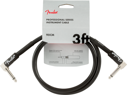 Fender Pro Instrument Cable 3ft - Right Angle to Right Angle