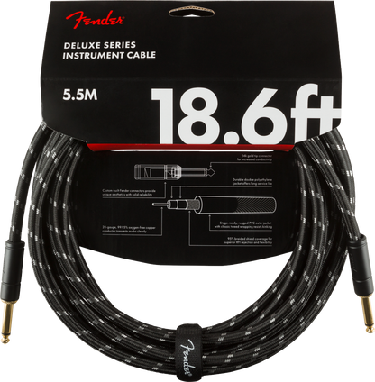 Fender Professional Series Tweed Instrument Cable 18.6FT - Straight to Straight - Black Tweed
