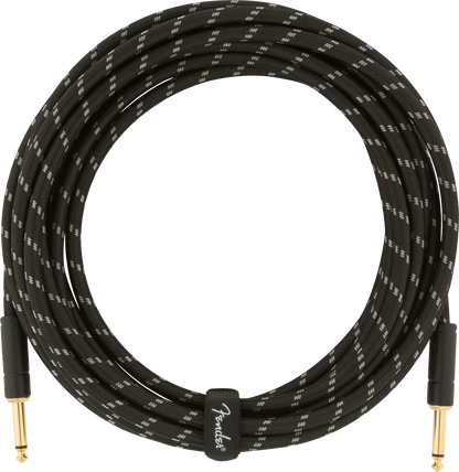 Fender Professional Series Tweed Instrument Cable 18.6FT - Straight to Straight - Black Tweed
