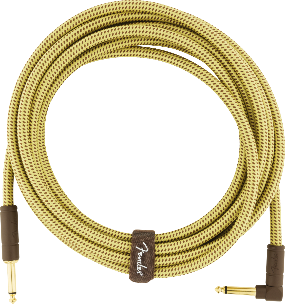 FENDER DELUXE INSTRUMENT CABLE 15FT - STRAIGHT TO RIGHT ANGLE TWEED