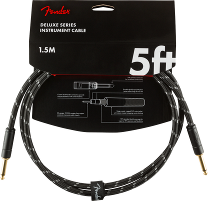 Fender Deluxe Instrument Cable 5ft - Black Tweed