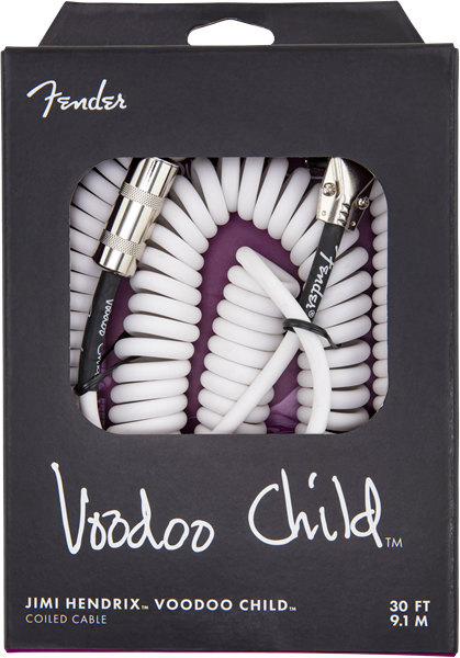 Fender Jimi Hendrix Voodoo Child Coiled Cable 30ft - White