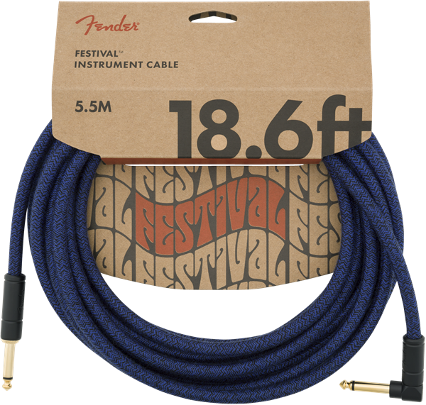 Fender Festival Hemp Instrument Cable - Blue Dream 18.6ft