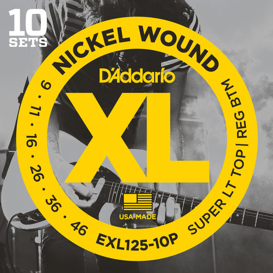 D'Addario Electric EXL125 10 Pack Nickel Wound 9-46 Super Light