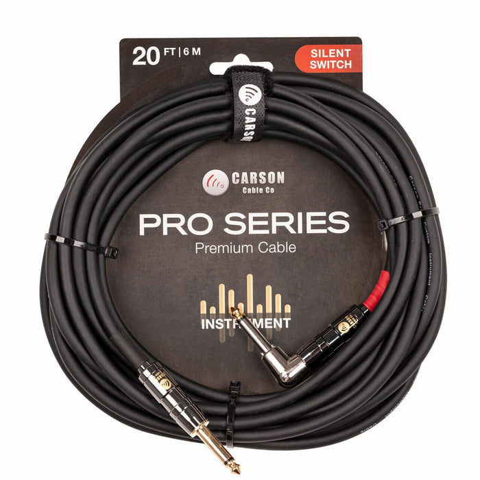 Carson Pro 20ft Silent Switch Instrument Cable RA