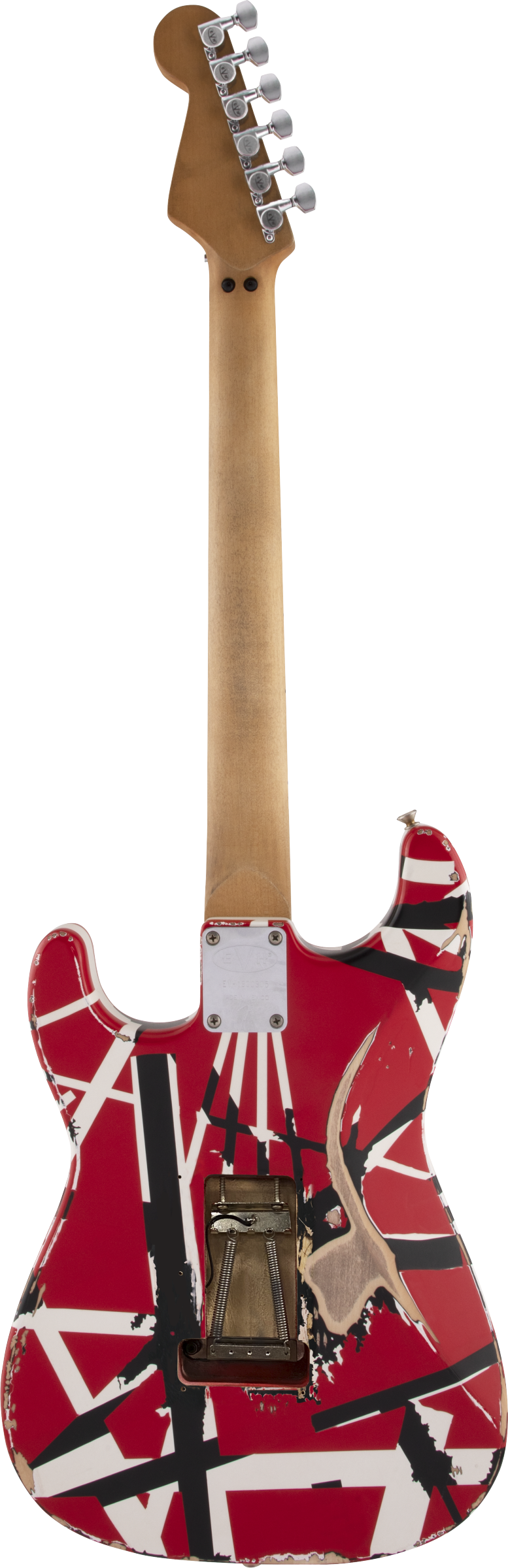 EVH Striped Series Frankenstein Frankie Red With Black Stripes Relic