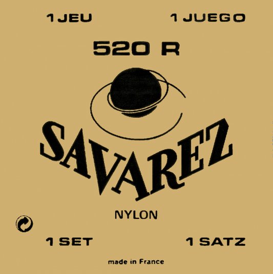 Savarez Classical Guitar Strings Nylon 520R - Red Card - High Tension