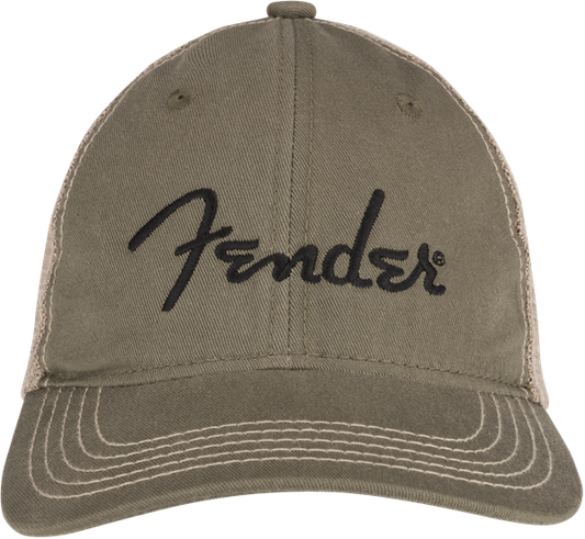 FENDER EMBROIDERED LOGO SOFT MESH SNAP BACK HAT