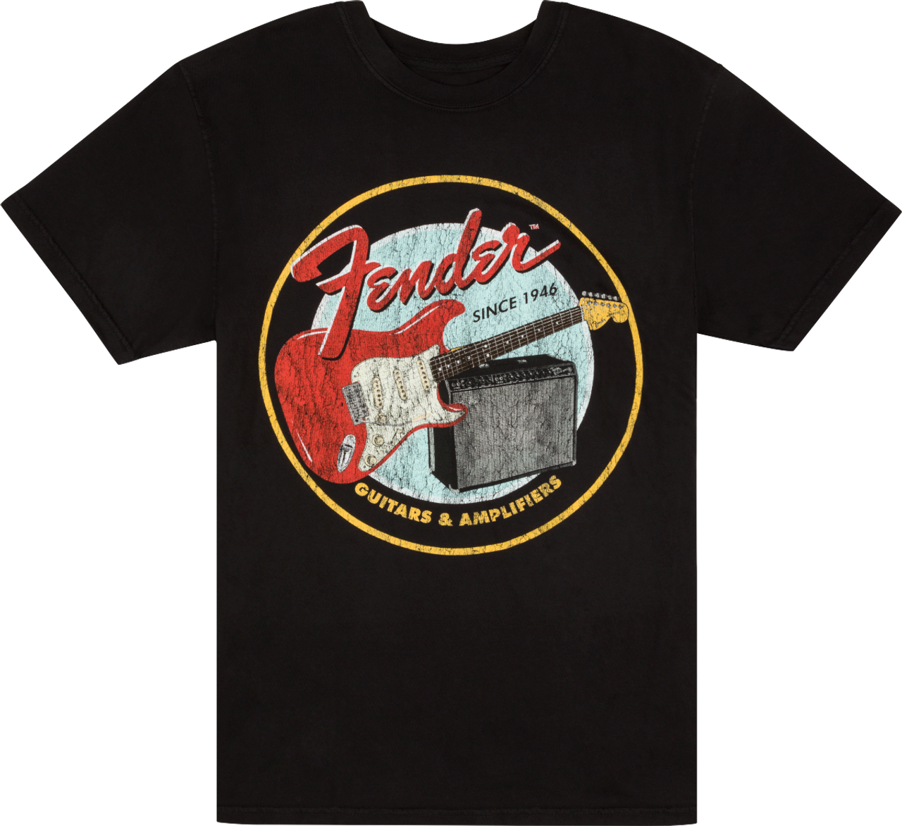 Fender 1946 Guitars and Amplifiers Vintage Black T-shirt
