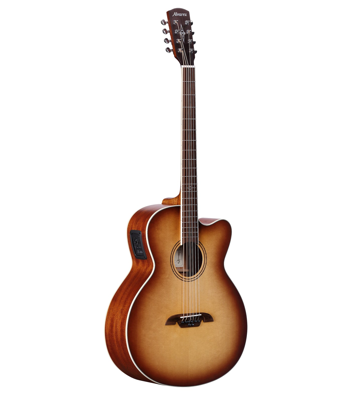 Alvarez ABT60CE Baritone 8-String Acoustic - Shadowburst w/ Cutaway & Pickup