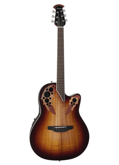 Ovation CE48P Celebrity Elite Exotic Super Shallow - Dark Burst Koa