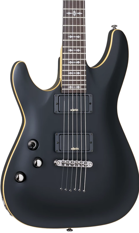 SCHECTER DEMON-6 ABSN SATIN BLACK LEFT HANDED