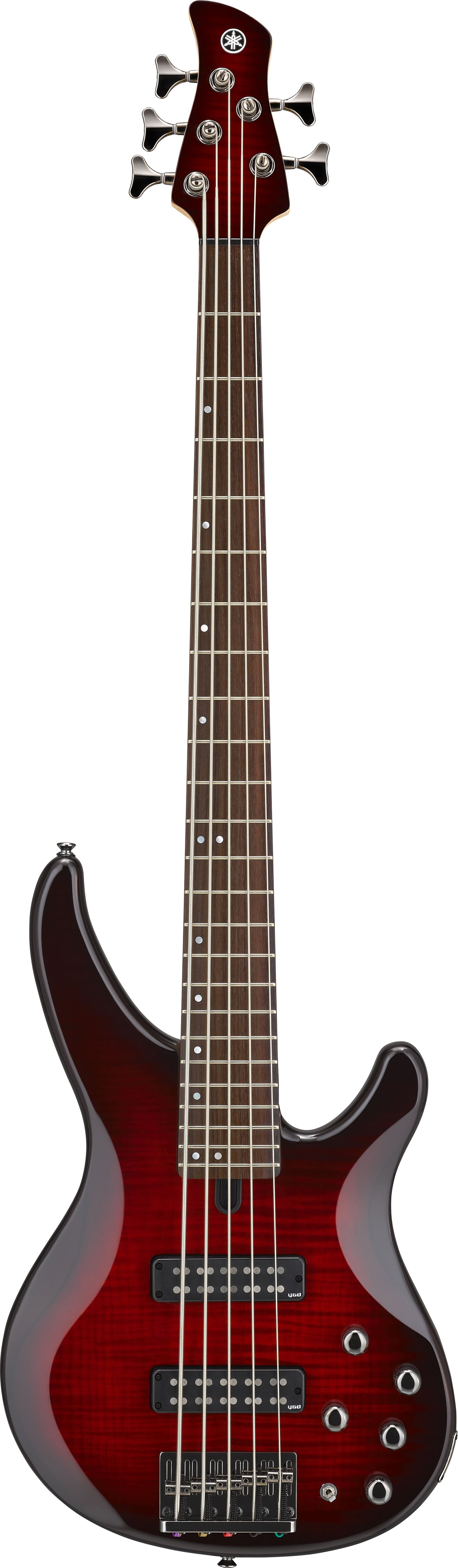Yamaha TRBX605FM 5-String Bass - Flamed Maple Top - Dark Red Burst