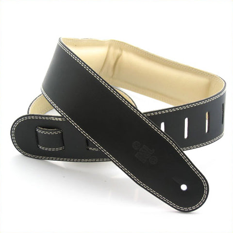 DSL 2.5" PADDED GUITAR STRAP - BLACK/BEIGE