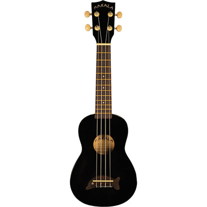 Makala Dolphin Soprano Ukulele - Black W/Dots