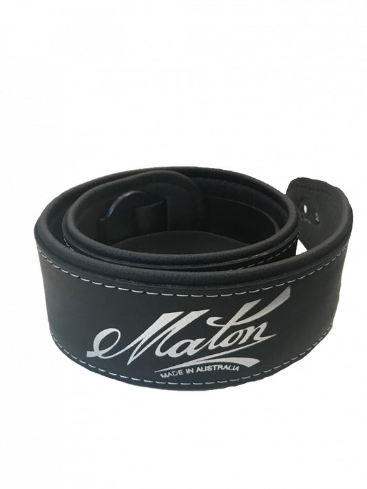 Maton Deluxe Padded Leather Strap - Black