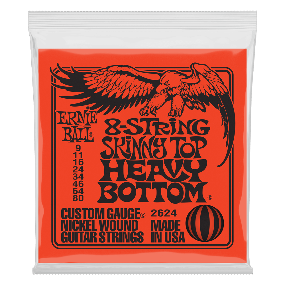 Ernie Ball Electric 8-String Skinny Top Heavy Bottom 9-80 Nickel Wound Strings