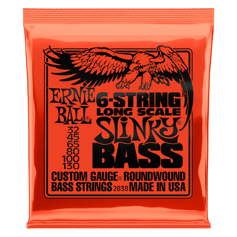 Ernie Ball Slinky Long Scale 6-String Nickel Wound Electric Bass Strings - 32-130