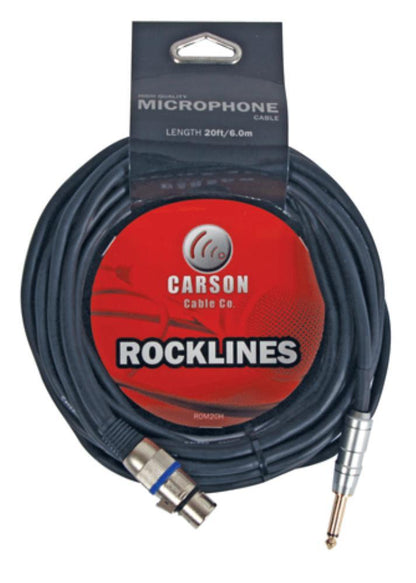 Carson Rockline 20ft XLR to Jack Microphone Cable