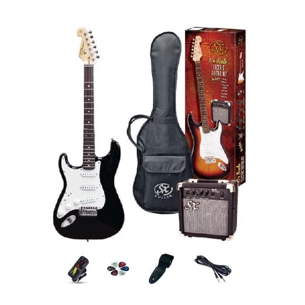 SX 3/4 Electric Guitar & Amp Starter Pack - Black - Left Handed