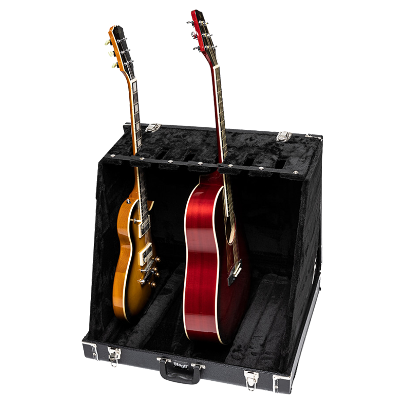Stagg Briefcase Guitar Stand - Holds 6 Electric or 3 Acoustic Guitars