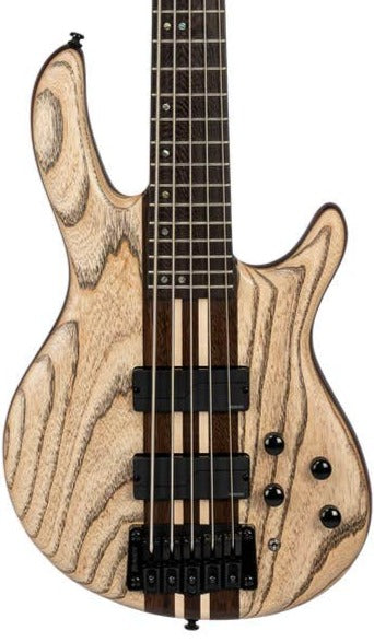 Cort A5 Ultra Ash 5-String Bass w/ Case - Etched Natural Black