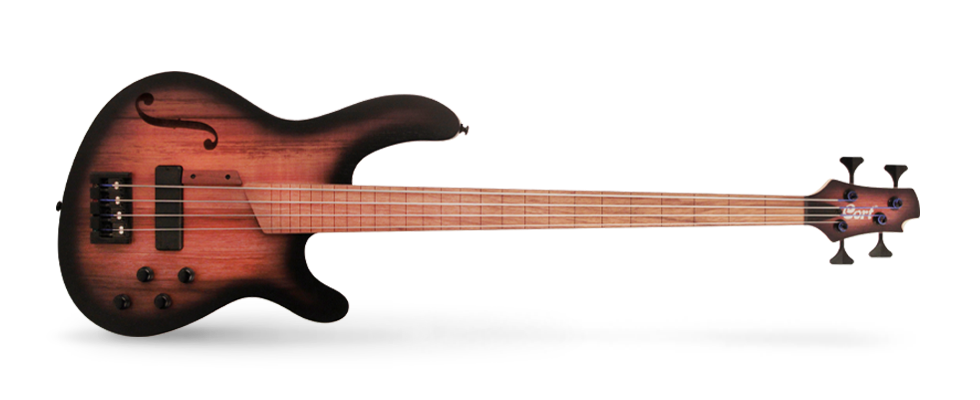 Cort B4FL MHPZ Fretless Bass - Open Pore Sunburst