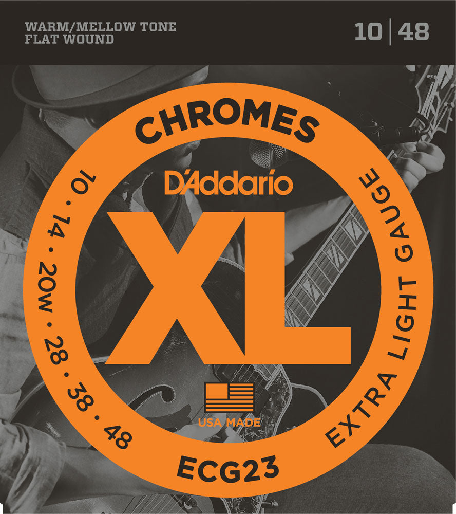 D'Addario Electric Chromes Flatwound ECG23 - 10-48 Extra-Light