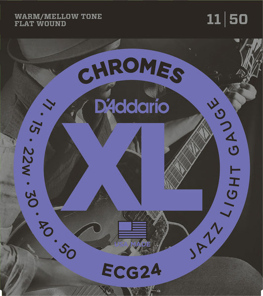 D'Addario ECG24 Electric Chromes Flatwound - 11-50 Jazz Light