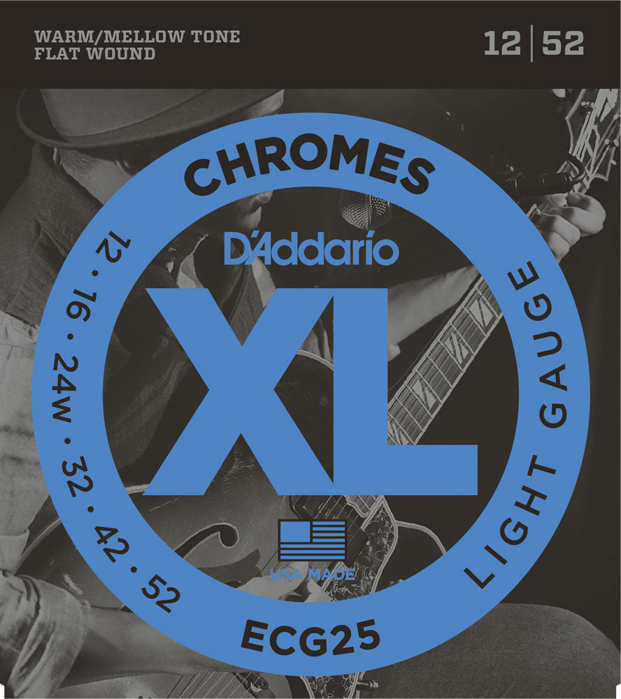 D'Addario Electric Chromes Flatwound ECG25 - 12-52 Light