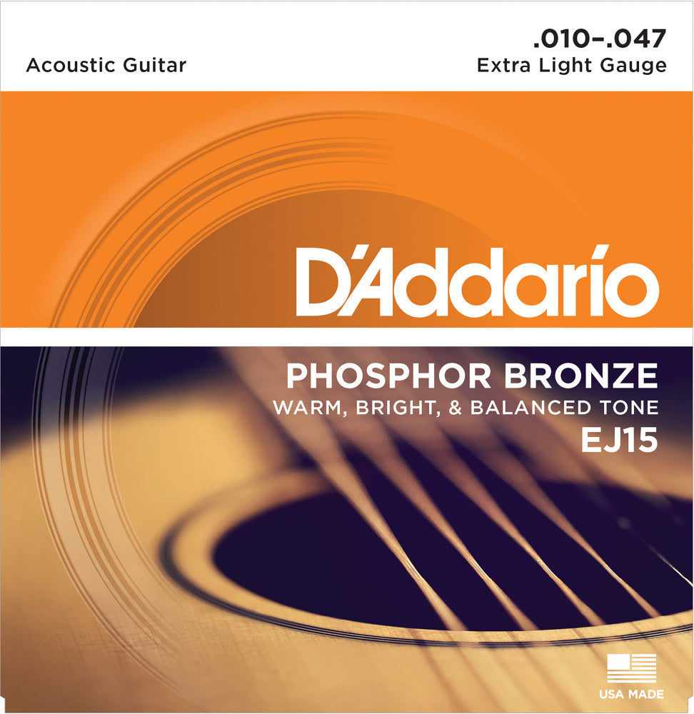 D'Addario Acoustic Phosphor Bronze EJ15 - 10-47 Extra Light