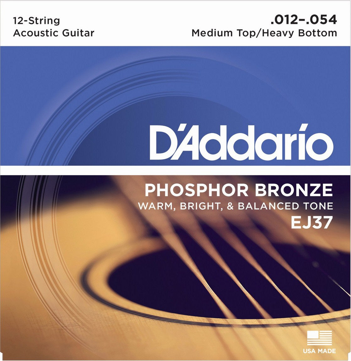 D'addario Acoustic Phosphor Bronze EJ37 - 12-String 12-54 Med/Heavy