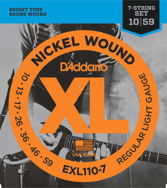 D'Addario Electric Nickel Wound EXL110-7 - 10-59 7-String Light