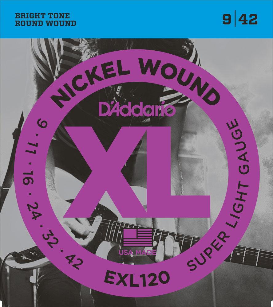 D'Addario Electric XL Nickel Wound EXL120 - 9-42 Super Light