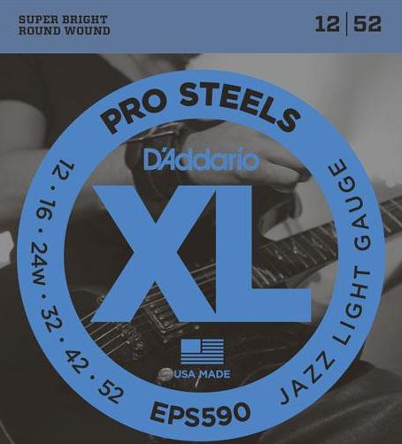 D'Addario Electric Pro Steels EPS590 - 12-52 Jazz Light