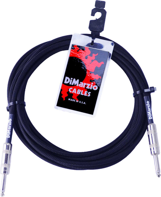 Dimarzio 18ft Braided Instrument Cable Black - Straight/Straight
